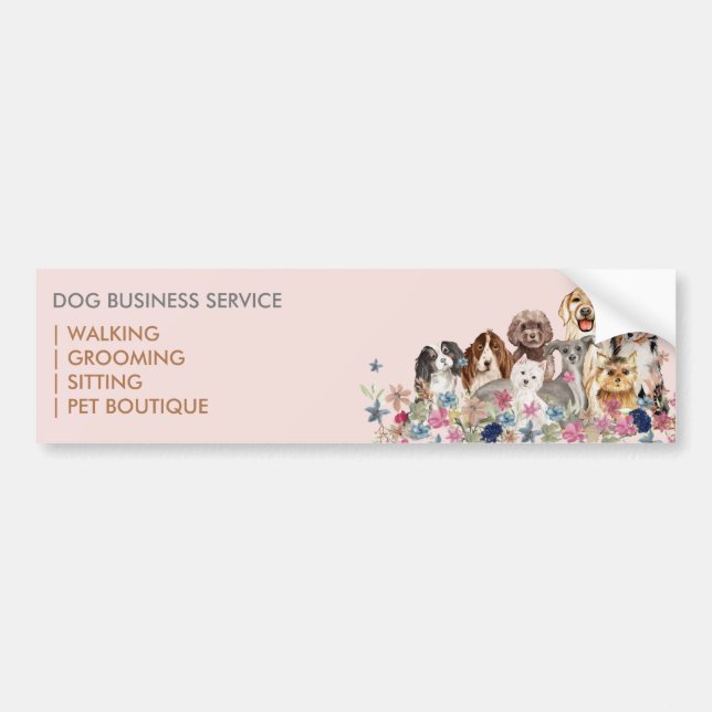 Pink Brown Dog Branding Bumper Sticker (Front)