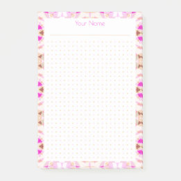 Pink Brown Dot Grid Layout College Plan Planner Post-it Notes