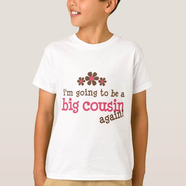 Pink/Brown Flower Big Cousin T-shirt (Front)