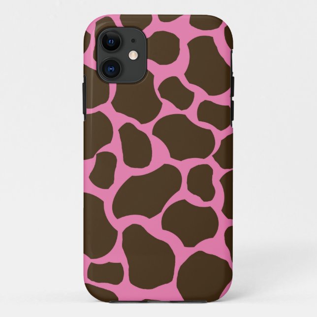 Pink Brown Giraffe Spots Print iPhone 5 Case (Back)