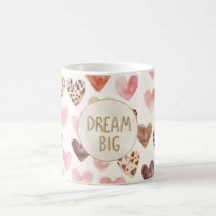 Pink Brown Leopard Hearts Gold Glitter Dream Coffee Mug