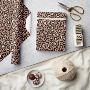 Pink Brown Leopard Wrapping Paper
