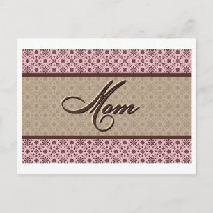 Pink Brown Mum Postcard