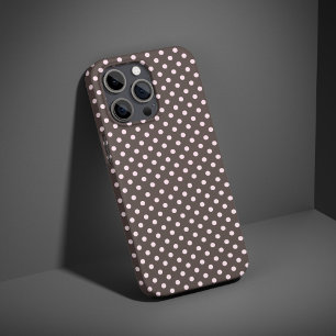 Pink & Brown Polka Dot  Cute Trendy Aesthetic iPhone 16 Case