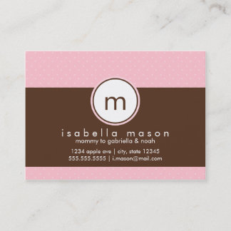 Pink & Brown Polkadots Mummy Card