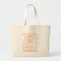 Pink & Brown Scroll, Wedding Tote Bags