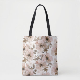 Pink Brown Southwestern Floral Tote Bag