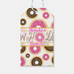 Pink & Brown Sprinkle Doughnuts Modern Birthday Pa Gift Tags