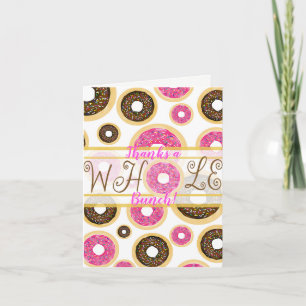Pink & Brown Sprinkle Doughnuts Modern Thank You C Card