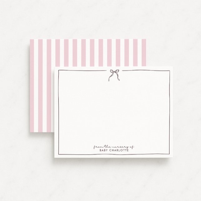 Pink , brown & Stripes from the nursery of, card (Creator Uploaded)