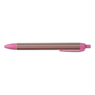 Pink Brown Stripes Seamless Pattern Black Ink Pen
