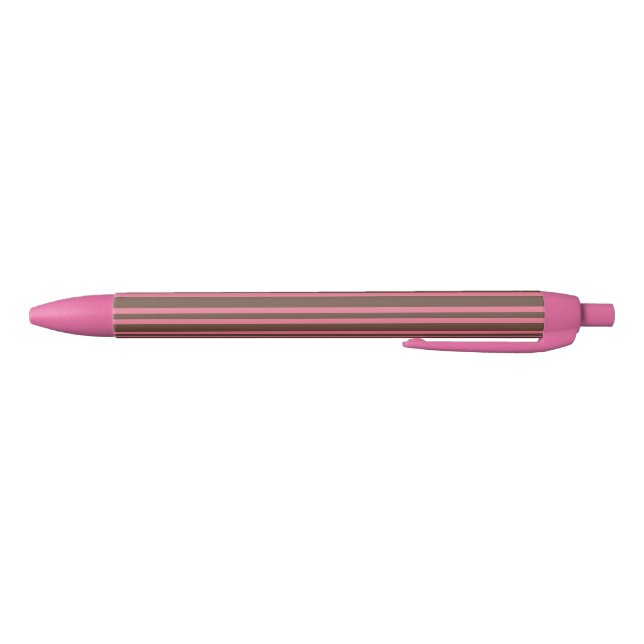 Pink Brown Stripes Seamless Pattern Black Ink Pen (Bottom)