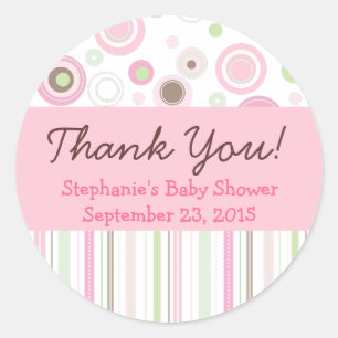 Pink Brown Sweet Girl Polka Dot Favour Sticker