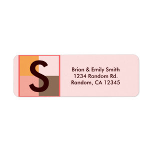 Pink brown theme return address labels