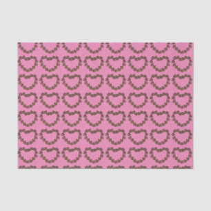 Pink Brown Valentine's Chocolate Drop Heart Candy Tissue Paper