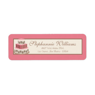 Pink/Brown Wedding Cake Return Address Label