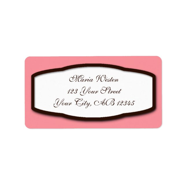 Pink Brown & White Address Labels (Front)