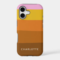 Pink Brown Wide Abstract Stripes Personalised