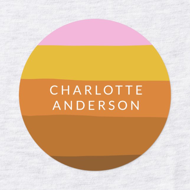 Pink Brown Wide Abstract Stripes Personalised   (Design 1)