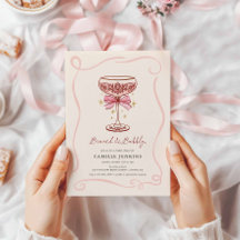 Pink Brunch and Bubbly Bridal Shower Invitation