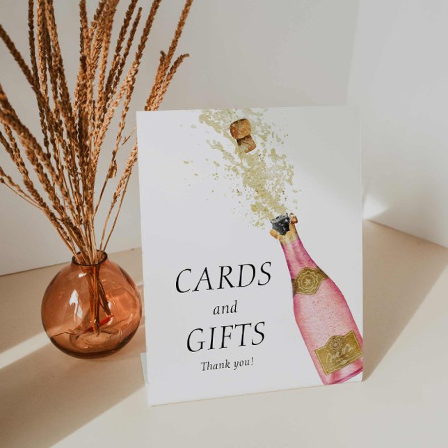Pink Brunch and Bubbly Cards and Gifts Sign (Pink Brunch and bubbly Cards and gifts sign)