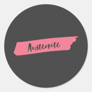 Pink Brush Austenite Classic Round Sticker