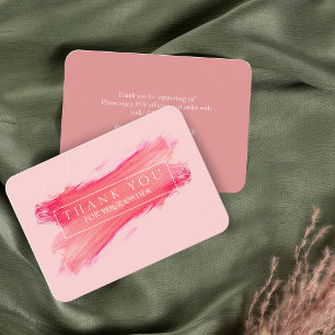 PINK Brush Thank You & Discount Business Card