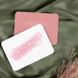 PINK Brush Thank You & Discount Business Card