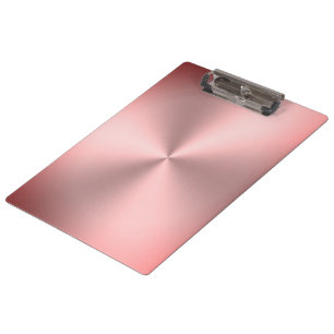 Pink Brushed Metal Look Clipboard