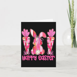 Pink brushstroke bunny carrot happy easter tank card