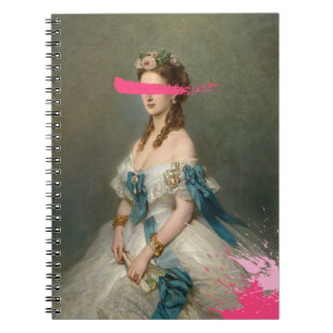 Pink Brushstroke Vintage Portrait Notebook