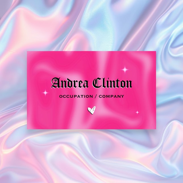 Pink Brushstrokes y2k retro  Business Card (Creator Uploaded)