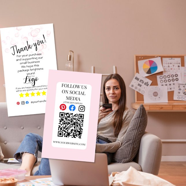Pink Bubble Custom Logo Packaging Insert Card (Creator Uploaded)