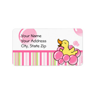 Pink Bubble Ducky Label
