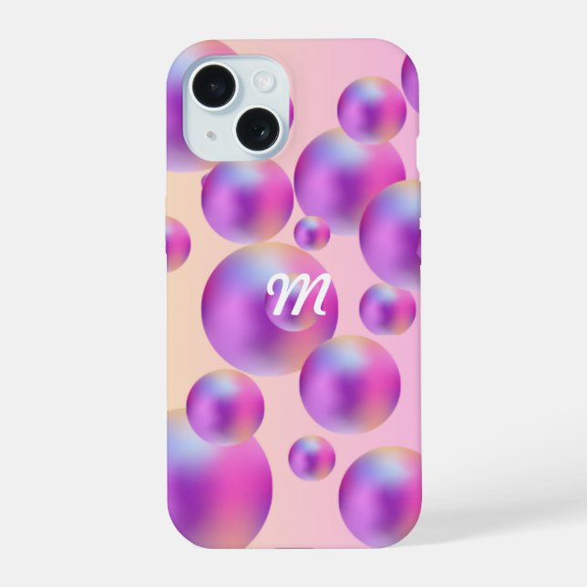 Pink Bubble  iPhone 15 Case (Back)