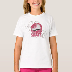 Pink Bubble Swirl Roller Skate, Skating T-Shirt