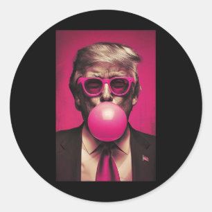 Pink Bubblegum Graphic  Classic Round Sticker