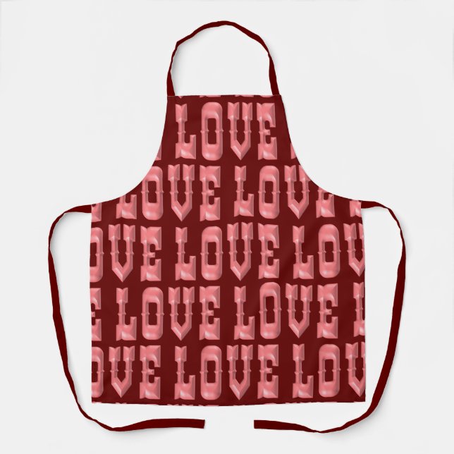 Pink Bubblegum LOVE Apron (Front)