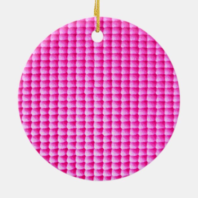 Pink bubblegum texture pattern ceramic ornament (Back)