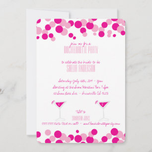 Pink Bubbles Bachelorette Party Invitations