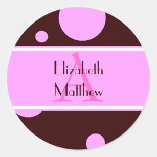 Pink And Brown Polka Dots Stickers | Zazzle AU