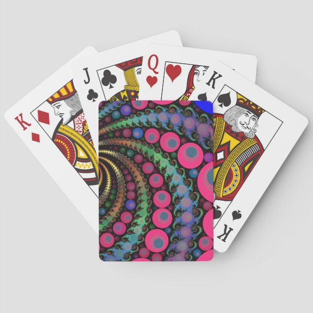 Pink Bubbles Fractal Mosaic Playing Cards (Back)