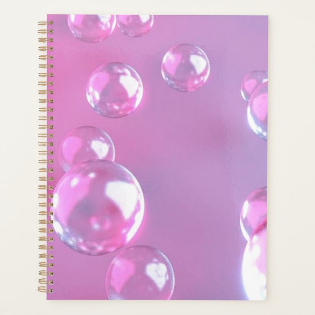Pink Bubbles Monthly Planner (Front)