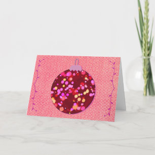 Pink Bubbles Vintage Style Ornament Art Holiday Card