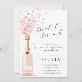 Pink Bubbly Brunch Bridal Shower Invitation