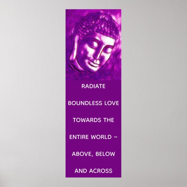 Pink Buddha Portrait Love Quote or Your Text Poster (Front)