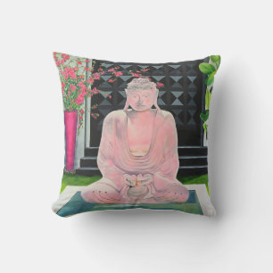 Pink Buddha Throw Pillow