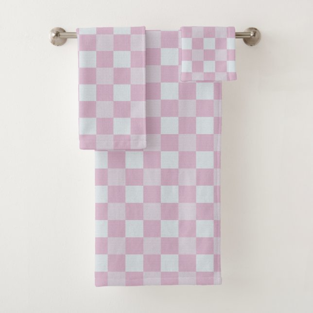 Pink Buffalo Check Bath Towel Set (Insitu)