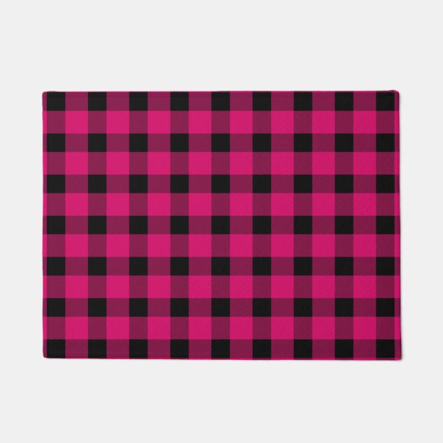Pink Buffalo Country Lumberjack Plaid Doormat (Front)