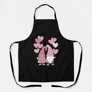 Pink Buffalo Plaid Heart Gnomes Valentine's Day Apron